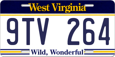 WV license plate 9TV264