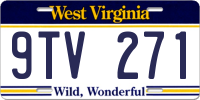 WV license plate 9TV271