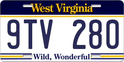 WV license plate 9TV280