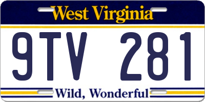 WV license plate 9TV281