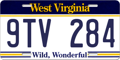 WV license plate 9TV284