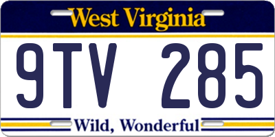 WV license plate 9TV285