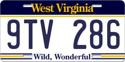 WV license plate 9TV286
