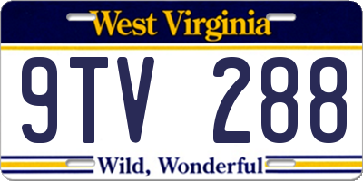 WV license plate 9TV288