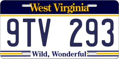 WV license plate 9TV293