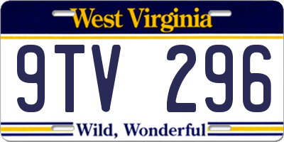 WV license plate 9TV296