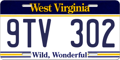 WV license plate 9TV302