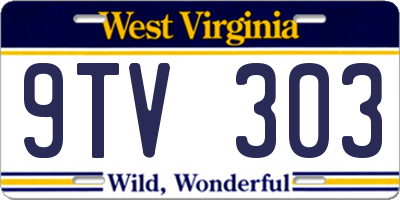 WV license plate 9TV303