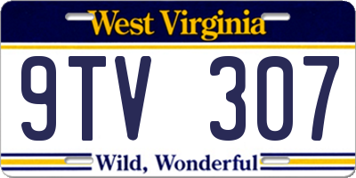 WV license plate 9TV307