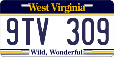 WV license plate 9TV309