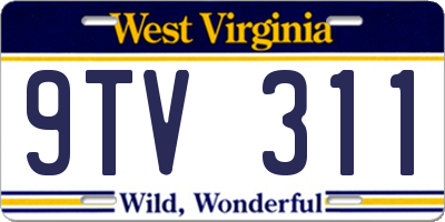 WV license plate 9TV311