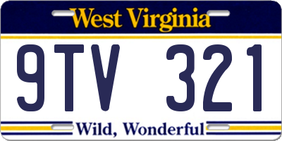 WV license plate 9TV321