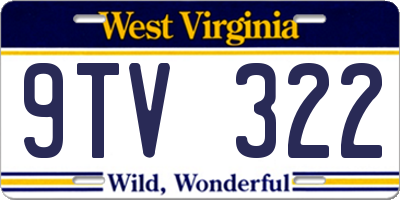 WV license plate 9TV322