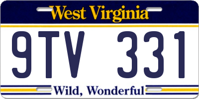 WV license plate 9TV331