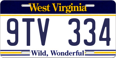 WV license plate 9TV334