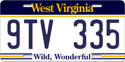 WV license plate 9TV335