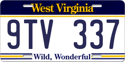 WV license plate 9TV337