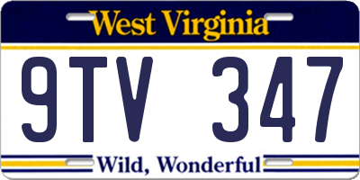 WV license plate 9TV347