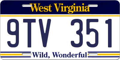 WV license plate 9TV351