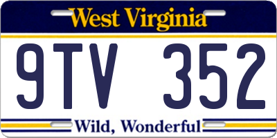 WV license plate 9TV352