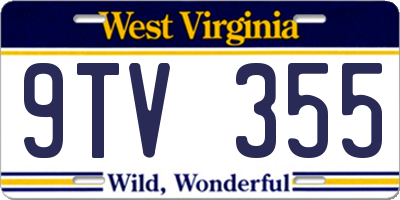 WV license plate 9TV355