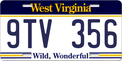 WV license plate 9TV356