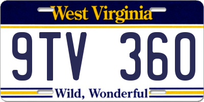 WV license plate 9TV360