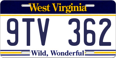 WV license plate 9TV362