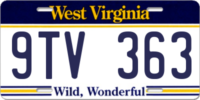 WV license plate 9TV363