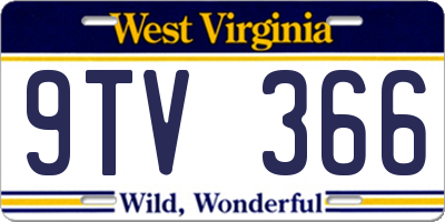 WV license plate 9TV366