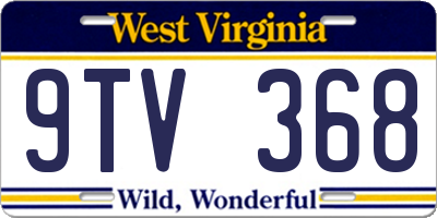 WV license plate 9TV368
