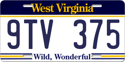 WV license plate 9TV375