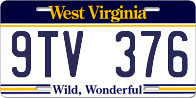 WV license plate 9TV376