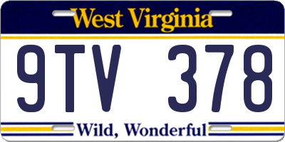 WV license plate 9TV378