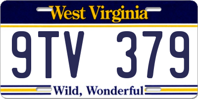 WV license plate 9TV379