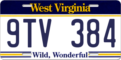WV license plate 9TV384