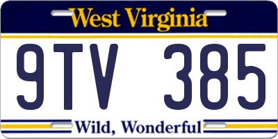 WV license plate 9TV385