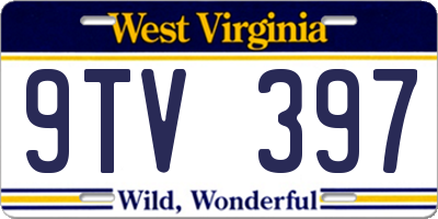 WV license plate 9TV397