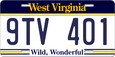 WV license plate 9TV401