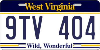 WV license plate 9TV404