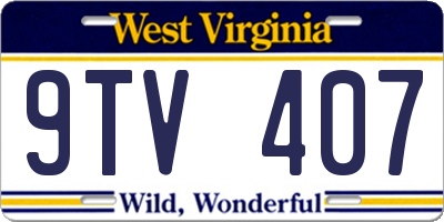 WV license plate 9TV407