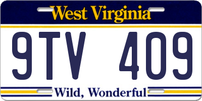 WV license plate 9TV409