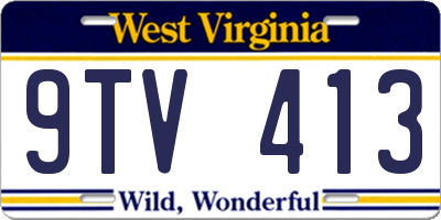 WV license plate 9TV413