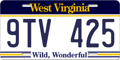 WV license plate 9TV425