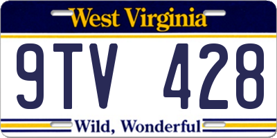 WV license plate 9TV428