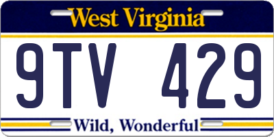 WV license plate 9TV429
