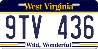 WV license plate 9TV436