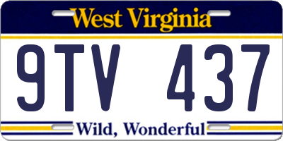 WV license plate 9TV437