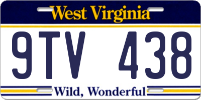 WV license plate 9TV438