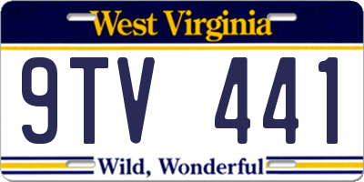 WV license plate 9TV441